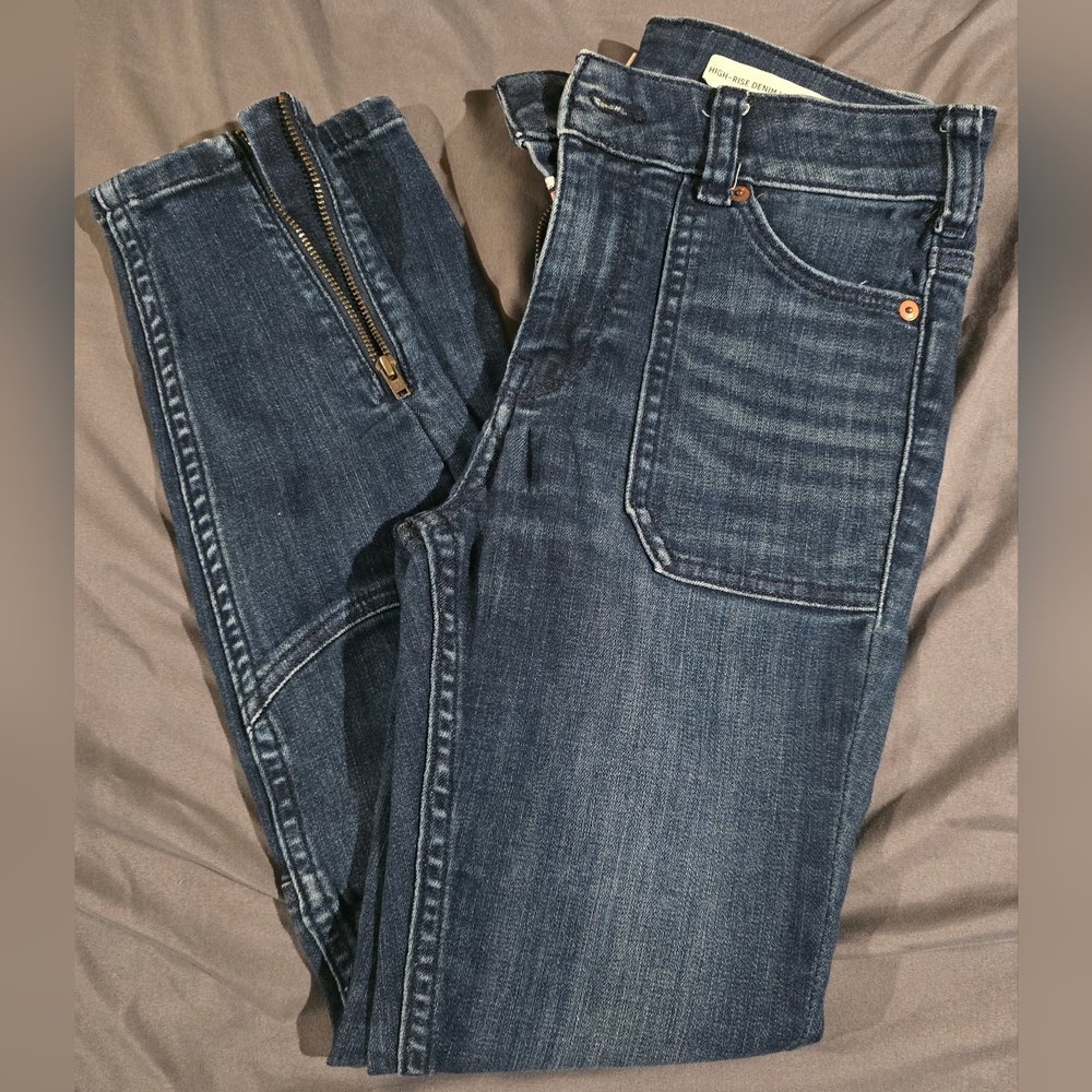 Pilcro and the Letterpress High Rise Jeans - Dark Blue